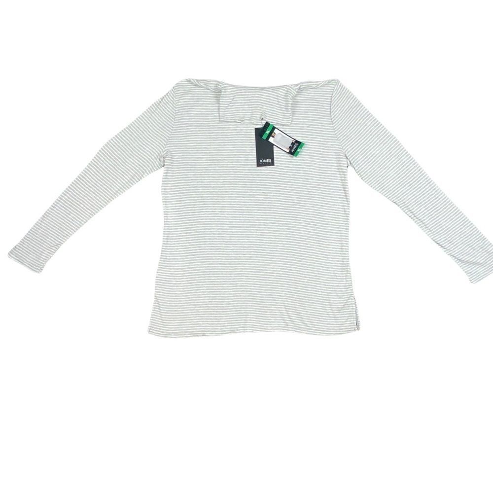 Jones New York‎ Turtleneck Top Women's Size Extra Large XL Gray Striped